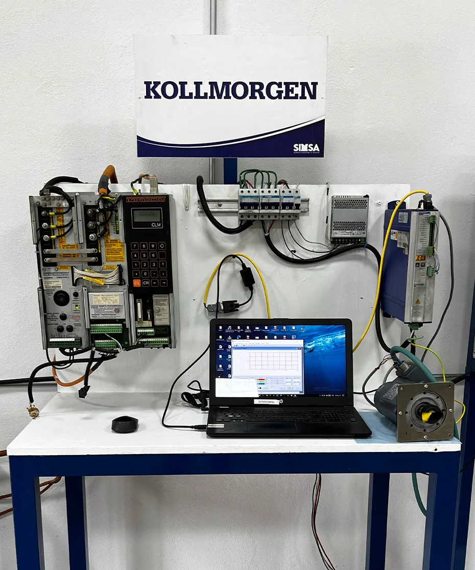 Banco de pruebas dinámicas para equipos Kollmorgen y controladores Indramat.