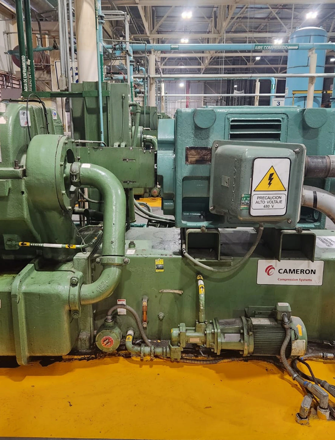 Sistema de compresión industrial monitoreado por el servicio TRUST de SIMSA para asegurar la continuidad operativa.